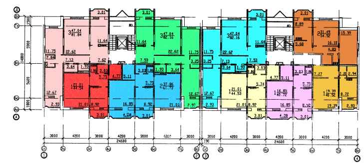 План типового этажа дома в 27 мкр